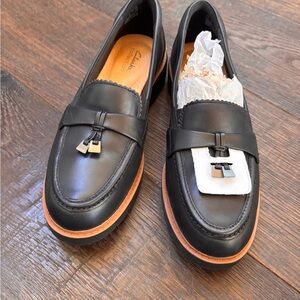 Clarks Black Leather Loafers